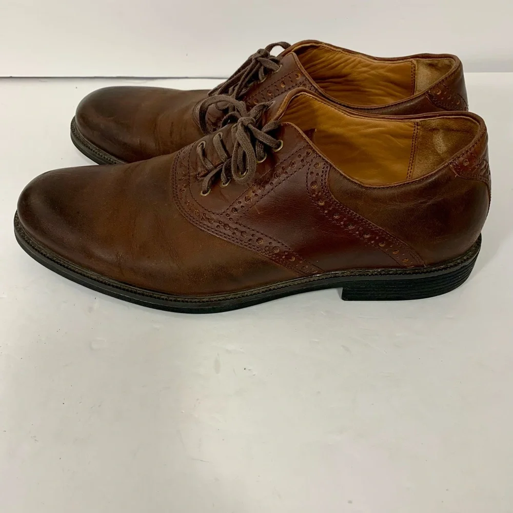 Johnston‎ & Murphy Saddle Oxford Shoe Men Sz 10.5 M Brown Leather Comfort Work